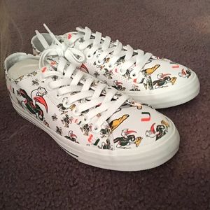 University of Miami Hurricane white lace sneakers